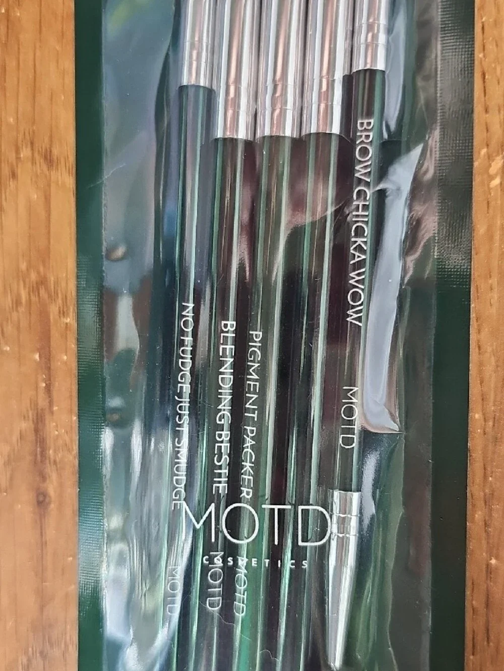 New MOTD Green and Silver Eye & Brow Brush Set